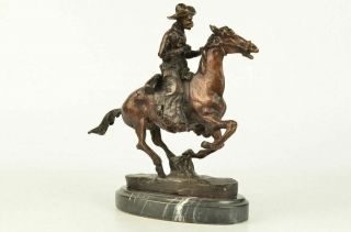 TROOPER OF THE PLAINS Bronze Sculpture by Frederic Remington 9.  5 