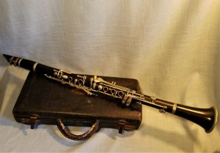 Vintage,  Antique The Pedler Co.  Elkhart Ind.  Clarinet With Case.
