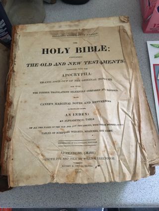 1823 Bible Antique Holy Bible Old & Testaments The Apocrypha Stereotype