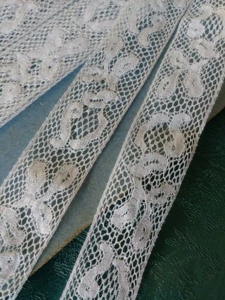 Wide Fine Vintage French Val Lace Trim 4.  5 Yards Antique Insertion