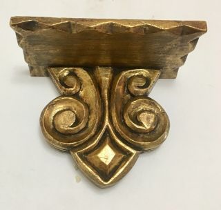 Gold Wall Sconce Shelf Vintage Decorative Display For Statue 7.  5 "