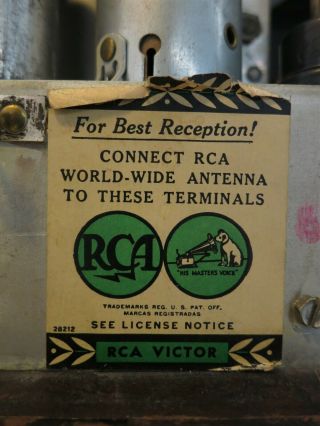 Antique Art Deco RCA Victor Model T6 - 9 Tube Radio Parts Only 7
