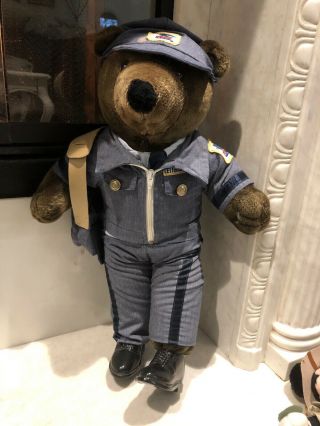Vintage Us Mail Carrier Patriot Bear Collectible Usps Post Office Postal Service