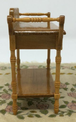 Vintage Dollhouse Miniature Light Wood Dining Tea Cart Table Furniture 4