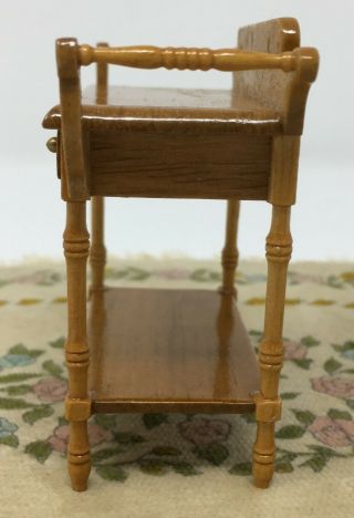 Vintage Dollhouse Miniature Light Wood Dining Tea Cart Table Furniture 5