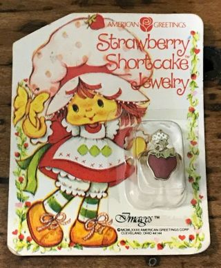 Vintage 1982 American Greetings Strawberry Shortcake Ring On Card