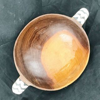 Treen Lovely Hand Made Wood Wooden Bowl Originating Canada Or Alaska