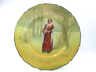 Antique Royal Doulton Porcelain Cabinet Plate Anne Page Shakespeare Series Ware