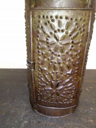 19th Century Punched Pierced Tin Candle Lantern Paul Revere Lantern 2