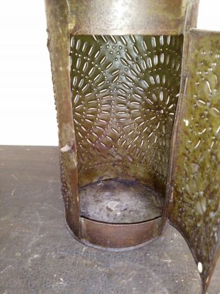 19th Century Punched Pierced Tin Candle Lantern Paul Revere Lantern 3