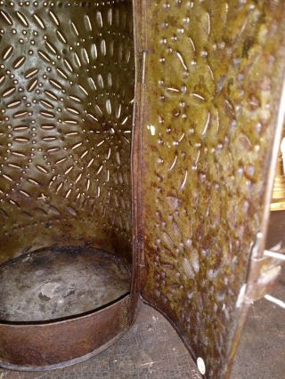 19th Century Punched Pierced Tin Candle Lantern Paul Revere Lantern 4