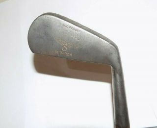 ANTIQUE Vintage Old R.  G.  C.  Co 0 mid Iron Chicago,  IL HICKORY WOOD SHAFT GOLF CLUB 2