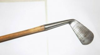 ANTIQUE Vintage Old R.  G.  C.  Co 0 mid Iron Chicago,  IL HICKORY WOOD SHAFT GOLF CLUB 4