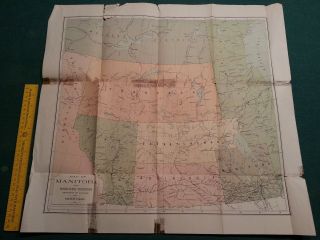 1904 Map Manitoba & " North West Territory " - Dominion Of Canada - Vintage Rare