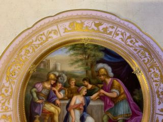 Antique Royal Vienna Beehive Mark Porcelain Plate Woman Kneeling Before Man 2
