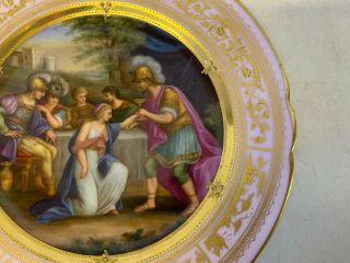 Antique Royal Vienna Beehive Mark Porcelain Plate Woman Kneeling Before Man 4