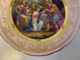 Antique Royal Vienna Beehive Mark Porcelain Plate Woman Kneeling Before Man 5