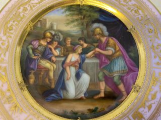 Antique Royal Vienna Beehive Mark Porcelain Plate Woman Kneeling Before Man 6