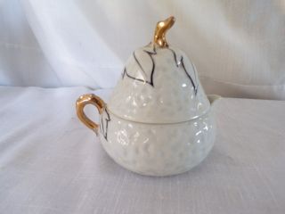 Vintage/antique Pear Juicer/reamer 3 Piece Hand Painted Creamer Style.