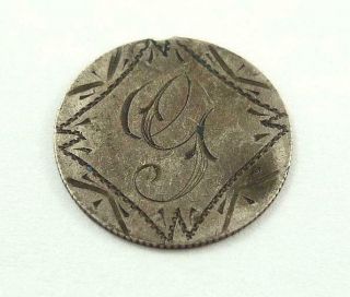 Antique Love Token On A Canada 1903 5 Cents Silver Coin - Letter " G "