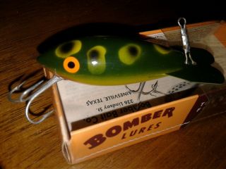 Vintage Wood Bomber Lure W/box Old 3 - 1/2 " Size Looks Unfished Deep Dive Bait