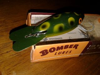 Vintage WOOD BOMBER LURE W/BOX OLD 3 - 1/2 