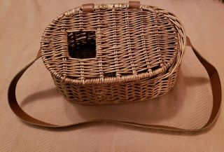 Wicker Split Creel With Leather Strap