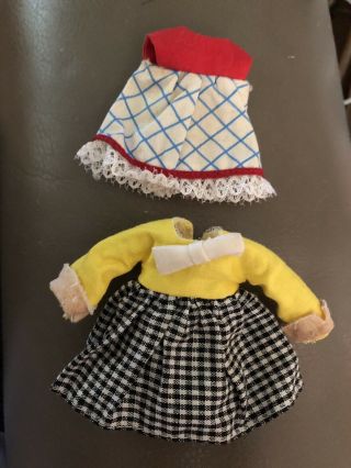 2 Vintage Mattel Tutti Doll Dresses: Clowning & Let’s Play Barbie
