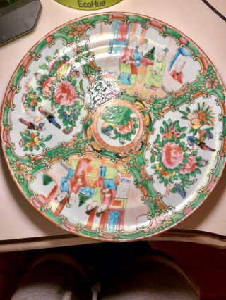 Antique 18th/19th Century Chinese Porcelain Charger Plate With Dragon & Phoenix