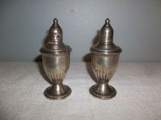 Vtg Crosby Creation Sterling Silver Weighted Salt And Pepper Shakers Glass Lined