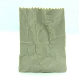 Small Ceramic Paper Bag Vase Off - White 4.  25 