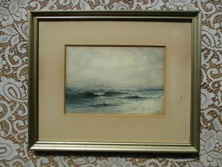 Antique Framed Seascape Nautical Watercolor Signed R.  A.  H.