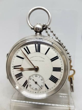 Huge 58mm Antique Solid Silver Gents Max Cohen Pocket Watch 1902 Ref610