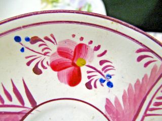 Antique 1830 - 40 Pink Luster soft paste tea cup and saucer trio pink teacup set 5