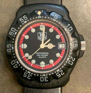 Tag Heuer Formula - 1 383.  513/1 Black/red 28mm Sport Watch Vintage Professional