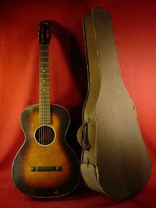 Vintage Antique 1930s Oahu Guitar W/original Case