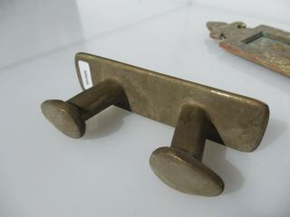 Vintage Brass Jetty Wall Tie Boat Holder Deck Mooring Canal Cleat Old 5.  5 " W