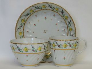 Antique Chamberlain Worcester? Shanked Teabowl,  Cup,  Saucer Trio,  C1800