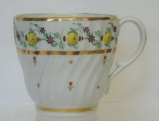 ANTIQUE CHAMBERLAIN WORCESTER? SHANKED TEABOWL,  CUP,  SAUCER TRIO,  c1800 7