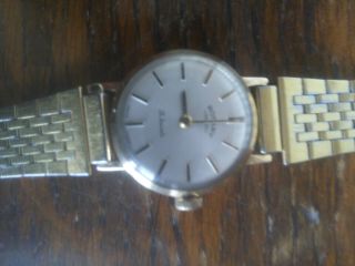 Vintage ladies 9ct gold Rotary wrist watch metal strap good 3
