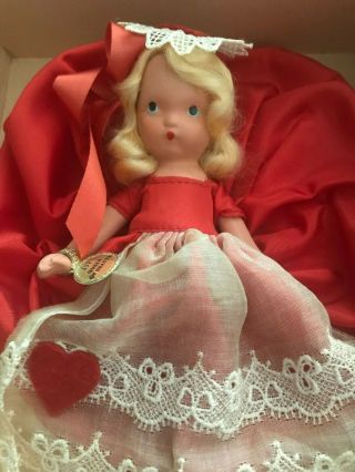 Vtg Queen Of Hearts 157 Nancy Ann Story Book Bisque Doll Box & Wrist Tag