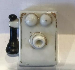 Vintage Made Occupied Japan Porcelain Toy Miniature Antique Wall Phone Telephone