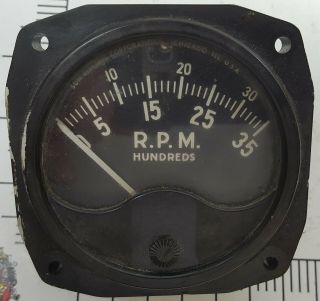 Antique 3,  500 Sun Electric Tachometer Old Model D - 1 Uses The Model E Transmitter