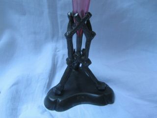 Antique Victorian Cranberry Glass Epergne vase & Stand Aesthetic Movement 1880 ' s 3