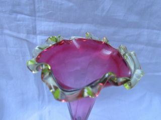 Antique Victorian Cranberry Glass Epergne vase & Stand Aesthetic Movement 1880 ' s 7
