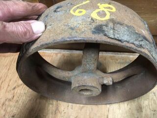 Antique Cast Iron Flat Belt Pulley 10x3 1/2 Gas Engine Steam Sawmill Hit Miss