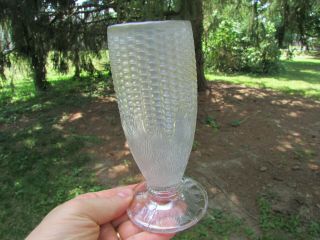 Northwood Antique Carnival Art Glass Corn Vase Stalk Base White A Beauty