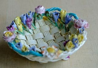 An Antique 19th Century Victorian Meissen German Porcelain Flower Bowl A/F 8