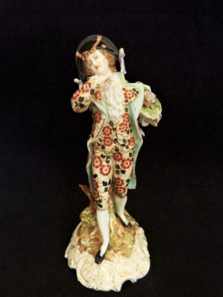 Antique Volkstedt Porcelain Germany 18th Century Gentleman Dandy Figure 1890 