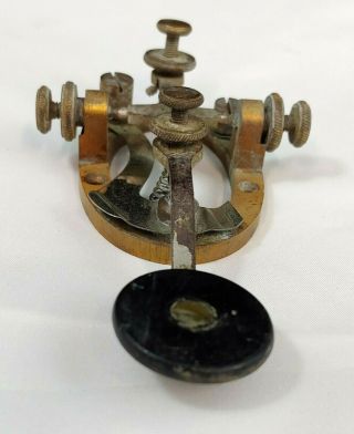 Antique Bunnell " S " Telegraph Morse Code Key Bug J.  H Bunnell Railroad Brass